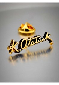 Resim Yörük Tasarım 4 Lü Yaka Rozeti Gold Set Altın 