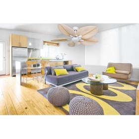 Resim Kaşkar / Taflan T52045-l Beyaz Palmiye Uzaktan Kumandalı Aydınlatmalı Tavan Vantilatörü 