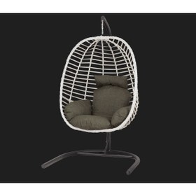 Resim KalyonHome Capri Rattan Tek Kişilik Bahçe Salıncağı Bahçe Mobilyası Balkon Salıncağı 