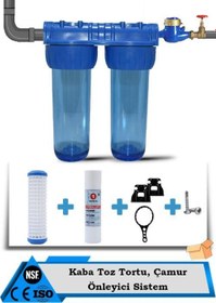 Resim Daire Bina Sayaç Girişi 10" İnc 2 Aşama Su Arıtma Cihazı ( Pas , Toz Tortu Önleyici Yumuşatma Sistemi ) 