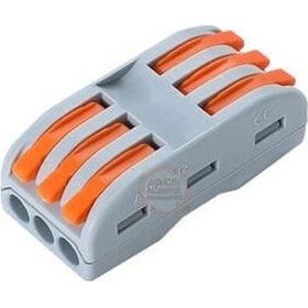 Resim Pct-223 3-giriş 3-çıkış Kablo Birleştirici Klemens-mandallı Vidasız Buat Terminali 32a 