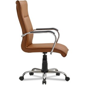 Resim Sezen Bilgisayar - Ofis - Müdür - Büro - Makam Çalışma Koltuğu Renk Ayaklı Kahve Krom 