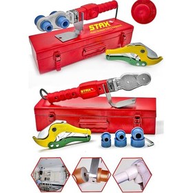 Resim Staxx Power Çantalı Pvc Plastik Boru Kaynak Makinesi 650W + Makas 