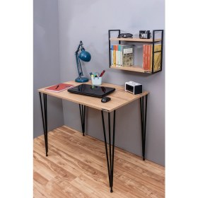 Resim Mudesa Çalışma Masası Mini Ofis Masası Metal Ayaklı Dekoratif Masa Ders Çalışma Masası Genç Odası Masası 