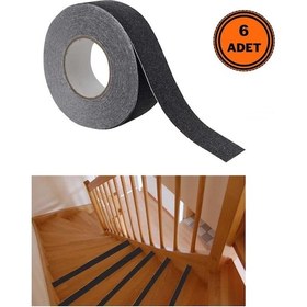 Resim 6 Adet Merdiven Zemin Kaydırmaz Bant 50 Mm X 25 Mt Siyah 