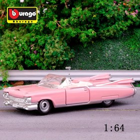 Resim BBurago Simülasyon 1:64 Alaşım 1959 Cadillac Araba Modeli Çocuk Oyuncak Arabası Süs Kaydırma Araba Modeli Erkek Oyuncak Doğum Günü Hediyesi 