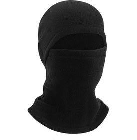 Resim Unisex Siyah Kışlık Termal Polar Kar Maskesi Balaclava Siyah 