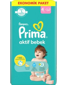 Resim Prima Bebek Bezi Aktif Bebek 4 Beden Maxi 54 Adet - Standart / Standart 
