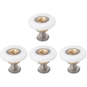 Resim Moveevo Duşakabin Kayar Kapı Tekerlekleri 4 Adet - Dayanıklı Nylon-çelik Bakır, Sorunsuz Kayma, Kolay Kurulum, 25mm Geniş Uyumlu Aksesuar 