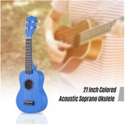 Resim Lemestar 21 İnç Akustik Soprano Ukulele - Tam Ağaç Gövde, Bağlantısız, Mavi - Başlangıçcılar İçin Taşınabilir Müzik Aleti 