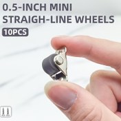 Resim 10 adet Miniature 0.5 İnç Düz Çizgi Tekerlek Dökülmüş - Dolaplar ve Çekmeceler için Metal Tornado Tasarımı, Pürüzsüz Döndürme, Kolay Kurulum, Dolap Donanımı|Minimalist Tarz|Dayanıklı Metal Tekerlekler, Dolap Tekerleği 