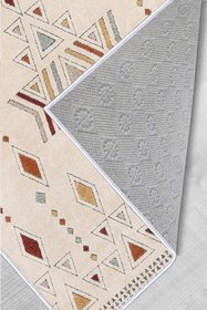Resim Rovigo Dijital Baskı Yıkanabilir Kaymaz Taban Salon Halısı RVG1016, Bej, 180 x 250 