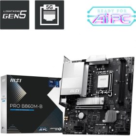 Resim MSI Msı Pro B860M-B Intel B860 Soket 1851 Ddr5 9066+(OC)MHZ Matx Gaming (Oyuncu) Anakart 
