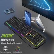 Resim Acer OKW213 Siyah RGB Rainbow Backlit Gaming Rainbow Klavye 