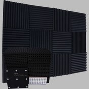 Resim 52 adet KÜÇÜK AKUSTİK Siyah Akustik Köpük Paneller, 30.48cm x 30.48cm x 2.54cm Kama, Stüdyo, Piyano, Müzik Odası, KTV, Yankı Azaltma, Orta-Yüksek Frekanslı Ses Dalgası Emiciliği, Nano Yapışkan Bant Dahil 