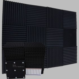 Resim 52 adet KÜÇÜK AKUSTİK Siyah Akustik Köpük Paneller, 30.48cm x 30.48cm x 2.54cm Kama, Stüdyo, Piyano, Müzik Odası, KTV, Yankı Azaltma, Orta-Yüksek Frekanslı Ses Dalgası Emiciliği, Nano Yapışkan Bant Dahil 