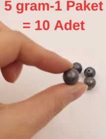 Resim Eagenset Misket Delikli Gezer Olta Kurşun 5 Gram 10 Lu Paket 