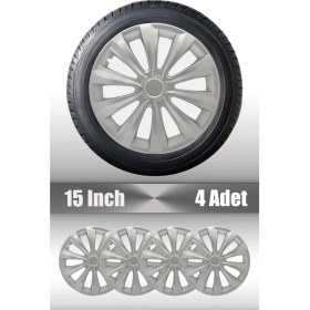 Resim Ford Transit Mondeo 15" Inç Uyumlu 4 Adet 1 Takım Gri Kırılmaz Esnek Jant Kapağı 027 
