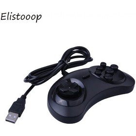 Resim Usb Kablolu Klasik Gamepad 6 Düğmeler Joystick Tutucu Oyun Denetleyicisi Pc İçin Mac Sega Genesis Oyun Aksesuarları Joypad Sega İçin 