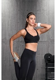 Resim Doreanse 5570 Bayan Modal Önden Fermuarlı Sporcu Siyah Sütyen 