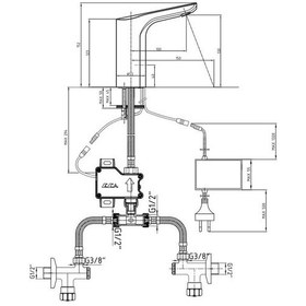 Resim Eca Luna Fotoselli Lavabo Bataryası T Adaptörlü Elektrikli 1081 