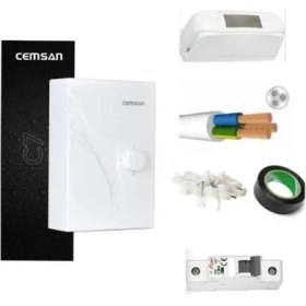 Resim Cemsan C7 Elektrikli Şofben + 4mt Kablo Dahil Takım Montaja Hazır Set 