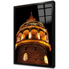 Resim İstanbul Galata Kulesi Çerçeveli Cam Tablo 