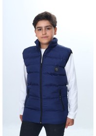 Resim Toontoy Kids Toontoy Erkek Çocuk Su İtici Dik Yaka Fermuarlı Cepli Şişme Yelek Lacivert 