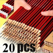 Resim 20 adet Silgili HB Kalem - Orta Nokta 0.5mm, Kırmızı ve Siyah Ahşap Kurşun Kalemler Yazma, Çizim, Eskiz, Boyama için - Okul, Ofis, Sanat Malzemeleri, Kalem Tutucu, Okul Kırtasiye, Klasik Kalem Tasarımı, Dayanıklı Kalem 