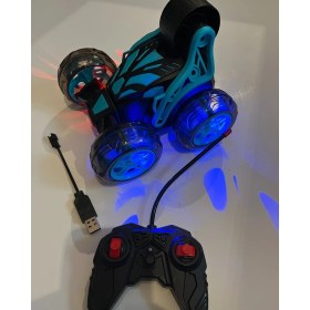 Resim Mavi Su Dünyası Uzaktan Kumandalı Şarjlı Işıklı Müzikli Çılgın Akrobat Araba Yeşil Renk 17X15 cm 