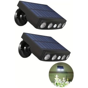 Resim Xuweiwei 2 Adet Güneş Sensörlü Dış Aydınlatma Bahçe Balkon Patio İçin Enerji Tasarruflu Lityum Pilli Uzun Ömürlü Sel Işıkları 