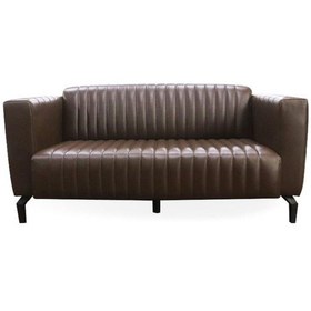 Resim Harry Kahverengi Deri İkili Bekleme Koltuğu Kahverengi 