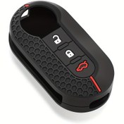 Resim For Fiat 500, Ducato, Panda, Punto için Silikon Anahtar Kılıfı - 3 Düğmeli Katlanır Uzaktan Kumanda Anahtar Kılıfı Anahtarlık Tutucu ile, Belirli Modellerle Uyumlu 