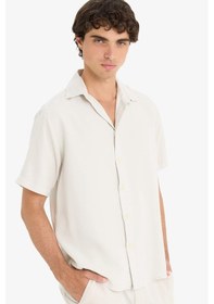 Resim Defacto Regular Fit Tensel Kısa Kollu Gömlek E2530ax25smgr503 Gri 