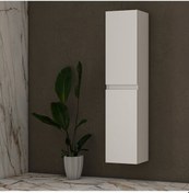 Resim Özceden Asma Banyo Boy Dolabı 130 X 35Cm Parlak Beyaz Mdf Beyaz 