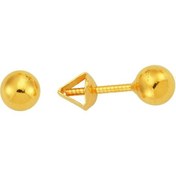 Resim 22 Ayar Altın Top Küpe Kalemli 1.05 Gram 