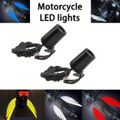 Resim 2 adet Melek Kanatları LED Motosiklet Aksesuar Işık Projeksiyonu, Kırmızı ve Mavi Kanat Detayları ile Dekoratif Tamer Işığı, USB Şarj Edilebilir, 36V Maksimum Çalışma Voltajı, Kolay Kurulum, Motosikletler ve Scooterler için Mükemmel, Motosiklet Süs Işıkları, Pilsiz 