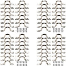 Resim Bueattuh 60PCS Paslanmaz Çelik Gaga Plaka Göz Plakaları Tavan Kancası Kayak Göz Plakası Kayak Pad Kayak Kano Kayak Kano Tıkma (Yurt Dışından) 