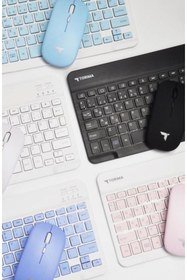 Resim Torima Tablet , Telefon Ve Bilgisayar Için Kablosuz Şarjlı Bluetoot'lu Klavye Ve Mouse Seti 