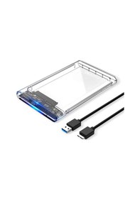 Resim Kuvars 2.5 İnç Sata Usb 3.0 Harddisk Kutusu - Şeffaf - Micro Usb 