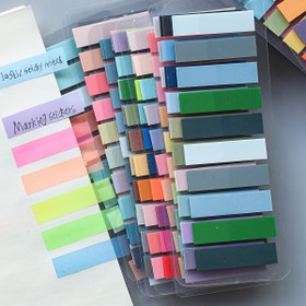 Resim 200 Sayfa Avrupa Retro Floresan PET Şeffaf Kendinden Yapışkanlı Notlar, Morandi Renk Kodlama İşaretçileri, Dikdörtgen, Onlu Karışık Renkler, Dizin Etiketleri ile Düzenleme ve Kayıt için 