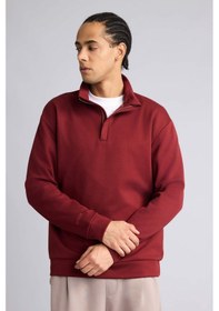 Resim Defacto Standart Fıt Modal Sweatshirt G8148ax25wnbr169 Bordo-br169 