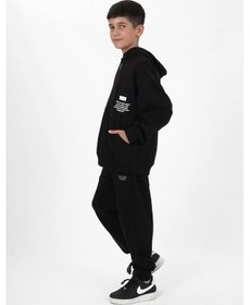 Resim Haykids Erkek Çocuk Uzun Kol Baskılı Kapüşonlu Eşofman Takımı Haki 