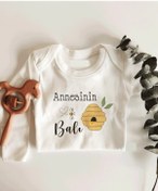 Resim Tuğbababy Annesinin Balı Uzun Kol Çıtçıtlı Organik Bebek Body Beyaz 