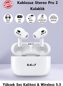 Resim Bakeey Pro 2. Nesil Kablosuz Kulakiçi Bluetooth Kulaklık Mikrofonlu Magsafe Android Ios Uyumlu Pods 