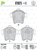 Resim Valeo 670675 On Fren Balatasi- (VW TRANSPORTER 96-04) 7d0698151e (WA383763) 