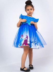 Resim Derya Bebek Butik Kız Çocuk Elsa Kostümü Elbise Mavi 
