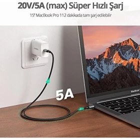 Resim NY Home Type-C To Type-C 100 W Hızlı Şarj ve Data Kablosu 1.5 Metre 