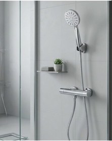 Resim Universal Çok Fonksiyonlu 4 Modlu El Duşu Başlığı Krem Duş Seti Spiral Hortumlu 