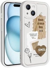 Resim M.TK moveteck İphone 14 Kılıf Yumuşak Renkli Lansman Silikon Coffe Desenli 3d Çıkıntılı Kenarlı Korumalı, Beyaz, Tek Ebat, klas-14-beyaz 